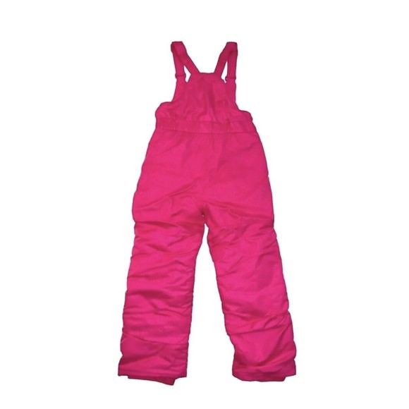 All In Motion Girls Snow Bib snowsuit ski Pants Pink Water Resistant L 10/12 - Picture 1 of 7